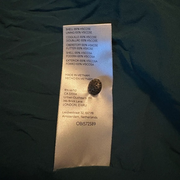 Maeve Anthropologie Teal Silky Buttonfront Shirt Dress Green Multi Floral - Picture 14 of 14